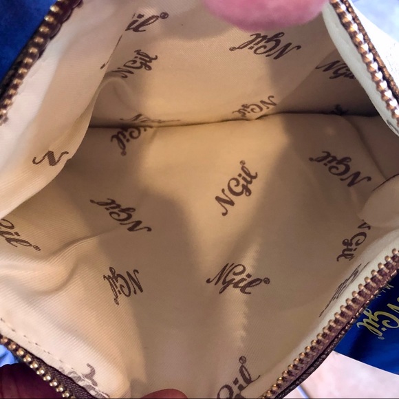 FINAL—Metallic Charcoal Fringe Fold Over Leather Clutch!! Vegan Leather & BNWT!! - Picture 7 of 11